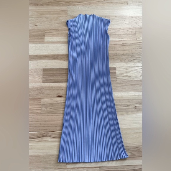 Rails Plisse Pleated Sleeveless Midi Dress in Jewel Blue Mock Neck size S - Picture 12 of 15